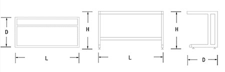 طاولة ذات قوائم على شكل C للأغراض الخفيفة